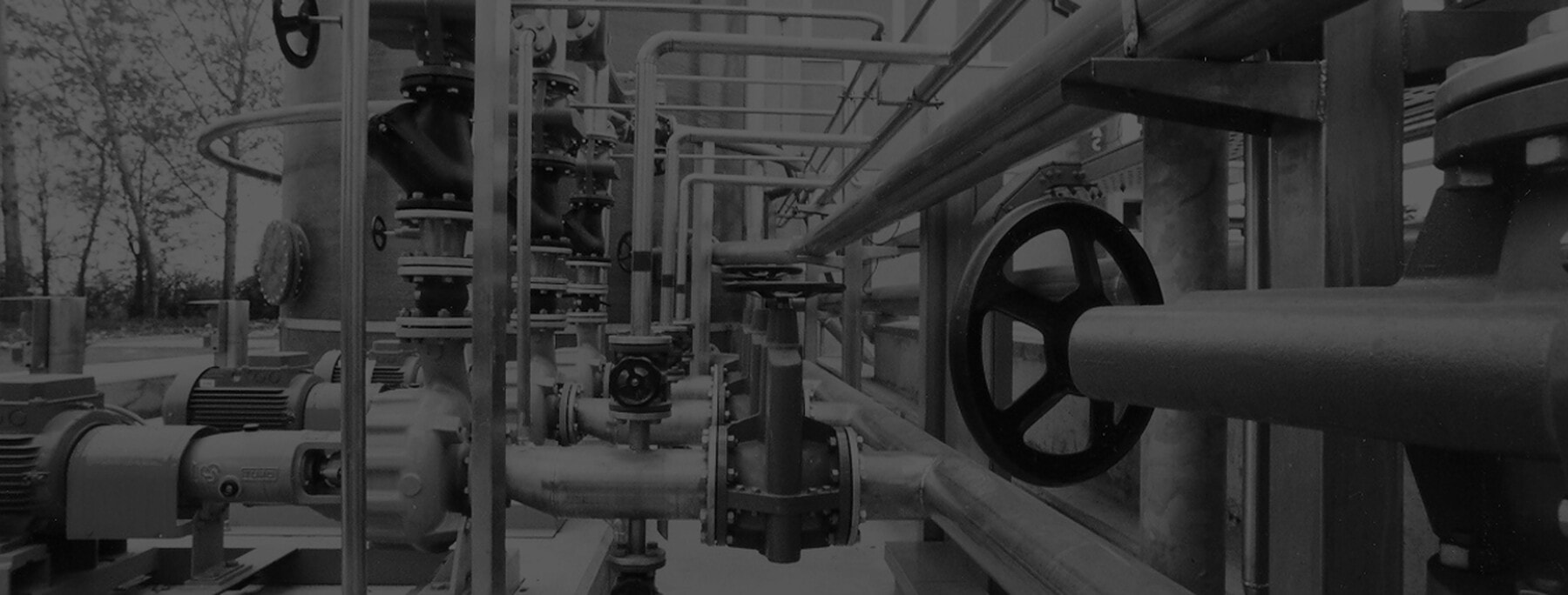 Pipework, valves and pumps of a membrane filtration plant